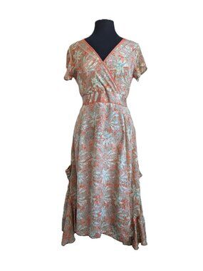 Alchemy Fashions Recycled Sari Wrap Midi Dress | Medium